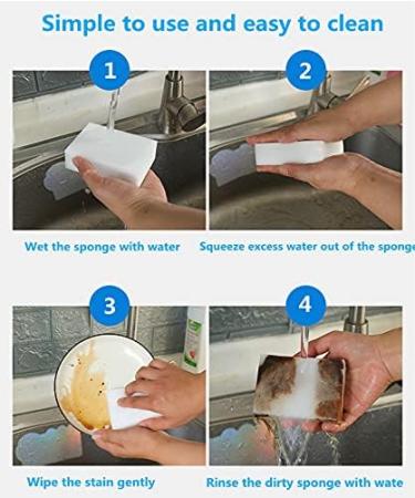 Magic Sponges Cleaning Eraser 50 Pack Melamine Sponge Foam Pads Multi-Functional Household Cleaning Kitchen Dish Sponge for Furniture Bathroom Bathtub Sink Floor Baseboard Wall Cleaner 50pcs 3.93x2.36x0.79in - Buy Online on GoSupps.com