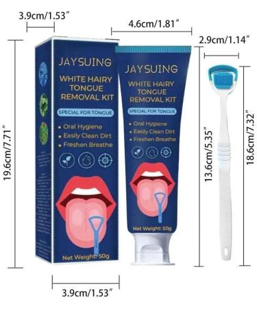 DHLIIQQ Tongue Cleaner Gel with Brush - Premium Oral Care for Fresh Breath | Effective Tongue Coating Removal - Buy Online on GoSupps.com