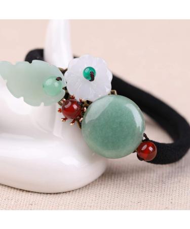 Beaupretty Antique Chinese Style Jade Hair Tie - Elastic Ponytail Holder for Women and Girls - Buy Online on GoSupps.com