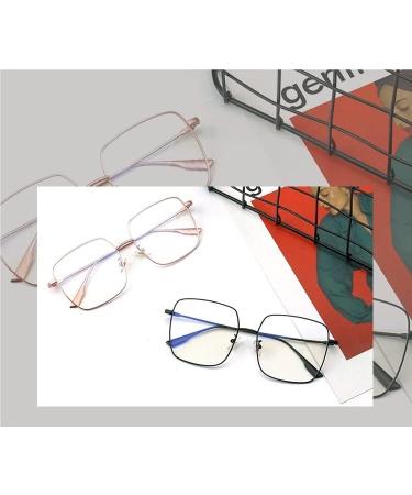 Ltsrll Oversized Square Reading Glasses - Metal Anti-Blue Light Readers Unbreakable +0.00 Golden Ideal for Eye Strain Relief - Buy Online on GoSupps.com