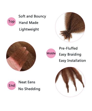 LPARMJIT 24 Afro Twist Hair - Pre-separated Kinky Marley Extensions (8 Packs) for Soft Butterflying Styles - 30# Color - Buy Online on GoSupps.com