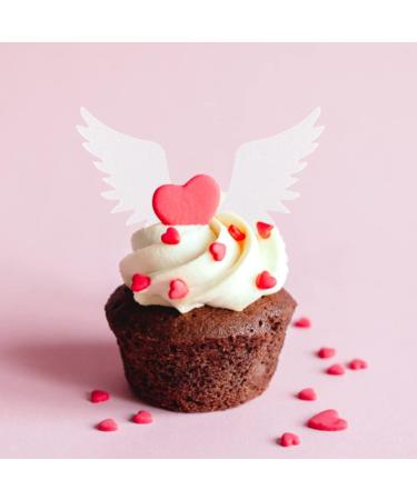 Hpory Cake Topper 60 Pcs Edible White Wings Cupcake Toppers Glutinous Rice Paper Happy Birthday Cake Toppers Angel Wings Cake Decorations for Birthday Wedding Celebration Party - Buy Online on GoSupps.com