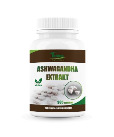 Futures Nutrition Ashwagandha extract nutritional supplement - 365 high doses tablets - 1500mg of which 10% withhanolide - anti -stress and sleeping pills - without additives and vegan - Laborious Ashwagandha 365 pieces (1 Pack)
