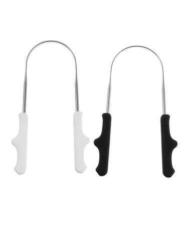 HOODANCOS 2Pcs U Shape Tongue Scraper Oral Tool for Adults Ergonomic Device for Fresh Breath Durable Tongue Cleaning Oral
