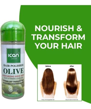 ican London Hair Polisher Olive Moisturizing Shine Serum Alcohol Free 207ml - Buy Online on GoSupps.com