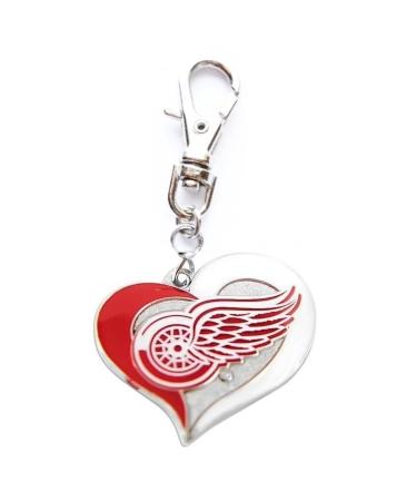 DETROIT RED WINGS HOCKEY CHARM 7/8" W x 7/8" L ADD TO ZIPPER PULL PURSE WALLET BACKPACK OR PET DOG CAT COLLAR LEASH HARNESS ETC