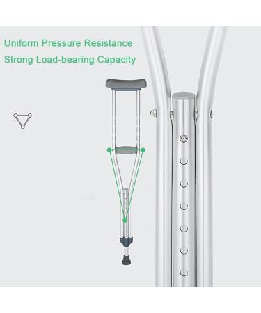 Adjustable Underarm Crutches Aluminum Walking Cane for Adults Ergonomic Heavy Duty Crutches Suitable for Height 150-175cm/4' 9''-5' 7'' (Color : Silver Size : 1 Pair) Double The Comfort Innovate - Buy Online on GoSupps.com
