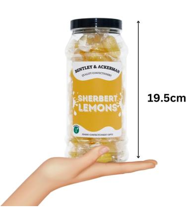 Sherbet Lemons - (440g) Original Sherbet-Filled Lemon Boiled Sweets in a Gift Jar By Bentley & Ackerman's Sweet Shop. (Vegetarian) - Buy Online on GoSupps.com