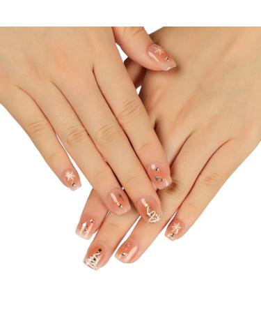 TQUXNGA Christmas Nail Art Press on Easy to Apply Short Nails Festive Designs for Holiday Season