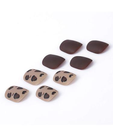 Sethexy Short Square Leopard Pattern Brown Matt False Fingernails - Complete Cover Acrylic Press-On Nail Tips for Women & Girls | International Shipping - Buy Online on GoSupps.com