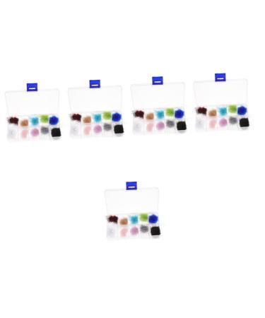 minkissy 5 Boxes Nail Set Nail Charms Puff Nail Pompom Nail Supplies Nail Polish Kit Nail Brush Nail Polish Pom Pom for Nail Art Velvet Accessories Manicure 3d