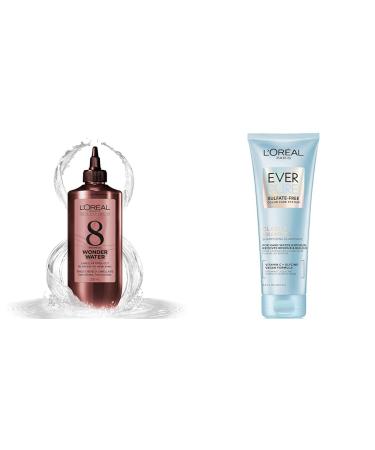 L'Oreal Paris 8-Second Wonder Water Hair Mask for All Hair Types Lamellar Water Technology & L'Or al Paris EverPure Sulfate-Free Clarify and Restore Shampoo for Hard Water Exposure Lamellar Hair Treatment + Shampoo