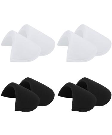 4 Pairs Covered Set-in Shoulder Pads Sewing Foam Pads Sponge Shoulder Pad Shoulder Enhancer for Women Men Blazer Suit Coat Jacket Clothes Sewing Accessories (2 Black + 2 White)