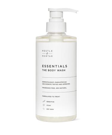 Pestle & Mortar Essentials Body Shower Gel 500ml with Vitamin E For Dry Itchy Sensitive and Eczema-prone Skin Dermatologically tested midwife approved