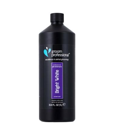 GROOM Professional Bright White Dog Hampoo White Fell - deep cleaning shampoo for dogs - bright white fur on - brightening shampoo - removed spots and smells 1 liter coconut fragrance 1 l (1 Pack)