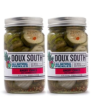 Angry Cukes, Dill Pickle Slices- 2 Pack
