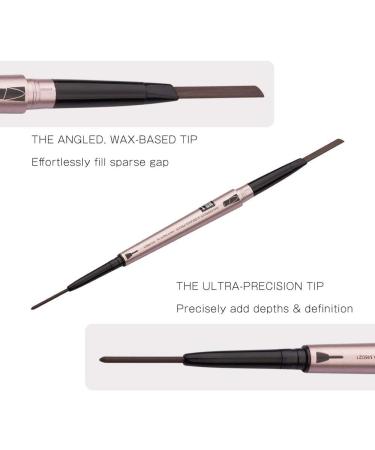 HeyBeauty Double Ended Eyebrow Pencil with Brow Brush - Dark Brown (2 Pack) - Buy Online on GoSupps.com