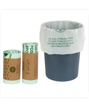 Garbage Bag Biodegradable PLA Corn Starch Kitchen Household Compostable Eco-Friendly Plant-Based Recycled Trash Bags for Bathroom Office Bins 8l (14 Silk*40*38cm) - Buy Online on GoSupps.com