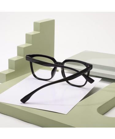 Blue Light Blocking Designer Eyeglasses | Anti-UV Computer Readers | Oversized Black +0.00 - Buy Online on GoSupps.com