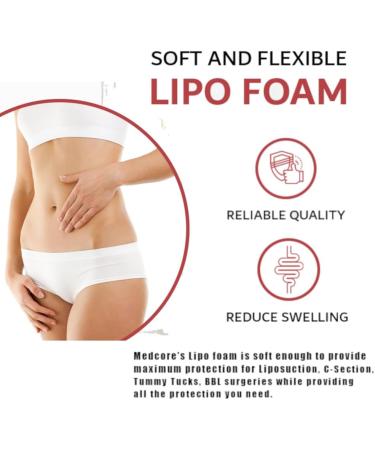 Medcore 4 Pack Lipo Foam Board - Post Surgery Ab Board - Use After Liposuction C-Section Tummy Tucks BBL surgeries - Buy Online on GoSupps.com
