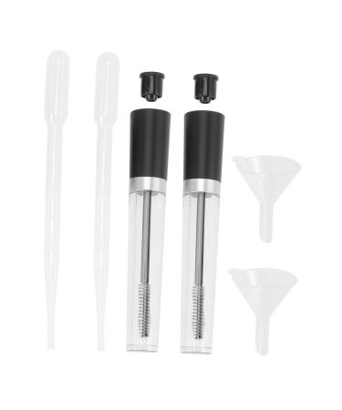 Healeved 2 Sets Empty Mascara Tube Kit Empty Mascara Tube and Wand Empty Eyelash Cream Bottle Plastic Black