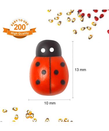 200PCS Wooden Bees and Ladybugs for Crafts and DIY Decoration - YGDZ - Buy Online on GoSupps.com