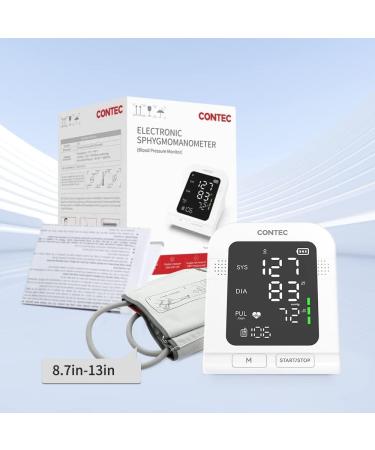 Buy CONTEC08C Automatic Upper Arm Blood Pressure Monitor - Irregular Heartbeat & Hypertension Detector LED Display 200 Sets Memory No Battery Adult Cuff (8.7-13in) - International Shipping Available - Buy Online on GoSupps.com