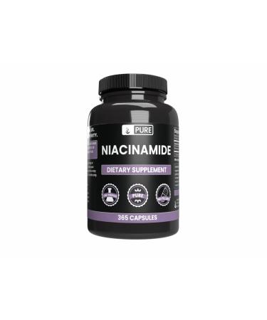 Pure Original Ingredients Niacinamide (365 Capsules) No Magnesium Or Rice Fillers Always Pure Lab Verified 365 Count (Pack of 1)