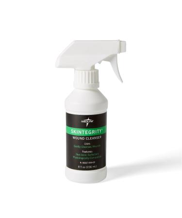 Medline Skintegrity Wound Cleanser  8 ounce Spray Bottle  for wound cleaning  debridement  removing protein  pressure injuries  infected wounds  spray can be adjusted from mist to stream - Buy Online on GoSupps.com