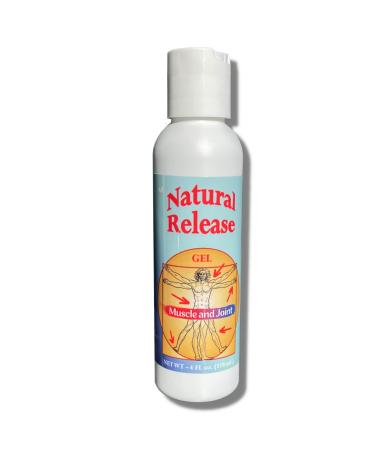Four Oaks Farm Ventures, Natural Release Muscle & Joint Gel for Humans - Relief for Sore Back, Knees, HIPS, Muscle Stress, Night Cramps, Aches, Strains, Discomfort - Fast Acting, Menthol Free (4 oz)
