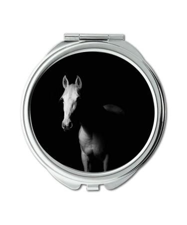 YENDOSTEEN Mirror Compact Mirror animal black and white horse pocket mirror portable mirror