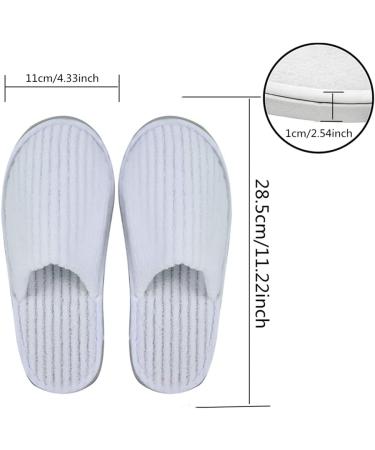 6 Pairs Disposable White Closed Toe Slippers - Fluffy Coral Fleece Spa & Hotel Guest Slippers for Home Travel - Buy Online on GoSupps.com