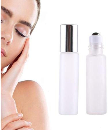 Jingxiaopu Essential Oil Roller Ball Bottle - Glass Roller Bottles with Stainless Steel Balls for Aromatherapy & Perfumes - Silver - Buy Online on GoSupps.com