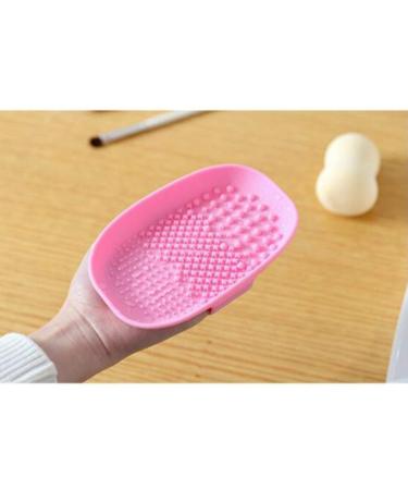 Minkissy Silicone Makeup Brush Cleaning Mat - Pink Cosmetic Brush Scrubber for Effortless Cleaning - Buy Online on GoSupps.com