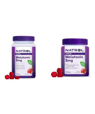 Natrol Melatonin 5mg Gummies 140ct & 90ct Strawberry Sleep Support