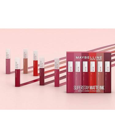 Maybelline New York Superstay Matte Ink Liquid Lipstick Set - 6 Long-Lasting Shades: Lover Seductress Artist Dancer Pioneer - Shop Internationally! - Buy Online on GoSupps.com