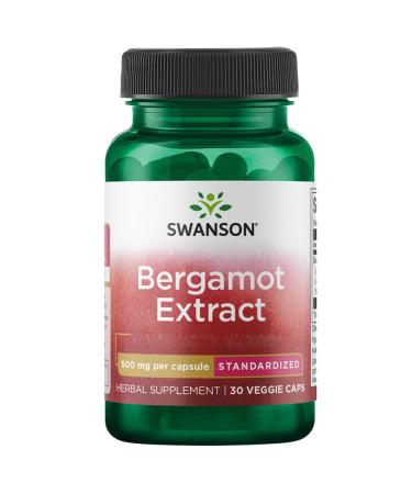Swanson Bergamot Extract 500mg 30 Vegan Capsules Lab Tested Vegetarian Soy Free Gluten Free Non-GMO