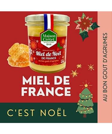 Maison Cr tet | Christmas honey | Honey from France | With a good citrus taste | Glass jar | Gift honey | preparation in 400gr jar - Buy Online on GoSupps.com