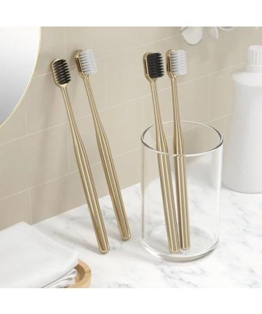 AD-BCRBgen 2/1 Deluxe Soft Bristle Toothbrush for Men - Gold Tooth Cleaning Care 2pcs White - Buy Online on GoSupps.com