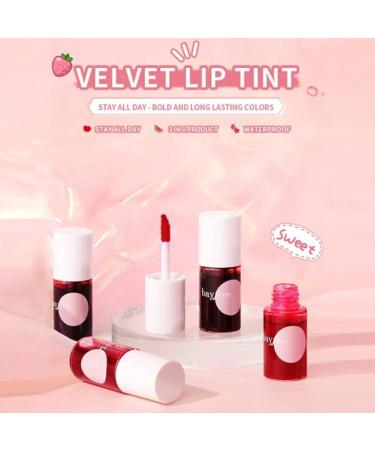 Long-Lasting 4 Colors Lip Tint Stain Set | Waterproof Velvet Lipstick Set | Natural Matte Lip Color Makeup - #1 Set - Buy Online on GoSupps.com