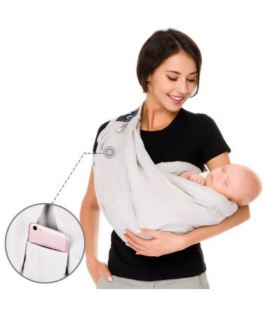Cuby Natural Cotton Baby Carrier - Extra Comfortable for Newborns & Infants | Gray | Ideal for Baby Registry - Buy Online on GoSupps.com