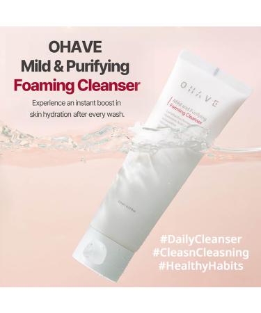 OHAVE Mild & Purifying Foaming Cleanser Gentle Vegan Face Wash korean skin care beauty Hydrating & Soothing makeup remover 4.23 Fl Oz (Pack of 1) - Buy Online on GoSupps.com