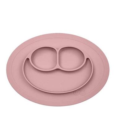 ezpz Mini Mat (Blush) - 100% Silicone Suction Plate with Built-in Placemat for Infants + Toddlers - First Foods + Self-Feeding - Comes with a Reusable Travel Bag - 6 months+