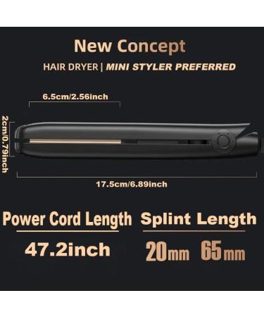 Mini Curling Iron & Hair Straightener | 2 in 1 Tourmaline Ceramic Tools for Salon & Home Styling - Black - Buy Online on GoSupps.com
