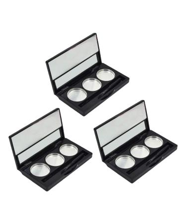Minkissy 3 piece of empty make-up palette empty eyeshadow case empty make-up container travel portable folding color pallet box for lip balm cream creams cosmetics ointments beauty products 26mm