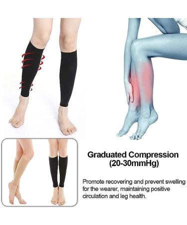 Buy GOTOTOP Calf Compression Sleeves for Men & Women - Footless Leg Support 20-30mmHg for Running & Cycling - Prevents Swelling Pain Edema & DVT (XXL Skin Color - Buy Online on GoSupps.com