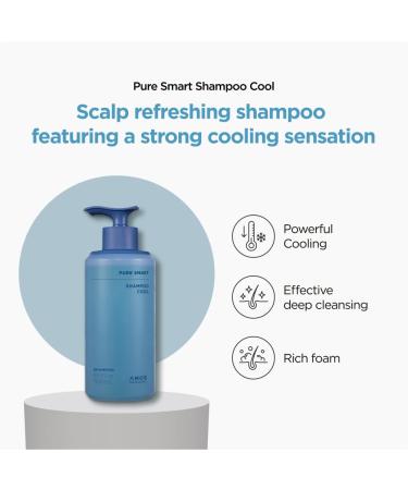AMOS PROFESSIONAL Pure Smart Shampoo | Cool Oil & Flake Control | Menthol Refreshing Deep Cleanse - 16.9 fl. oz | International Shipping Available - Buy Online on GoSupps.com
