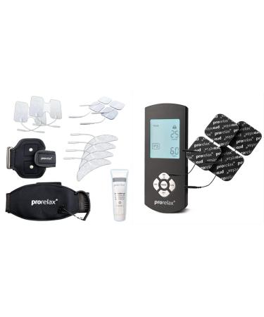 Prorelax-Extensive accessory set for TENS and EMS devices & tens/Ems Duo Comfort Blackline |Electrostimulation device |2 therapies with one device |For muscle building and against chronic pain bundle with duo comfort blackline