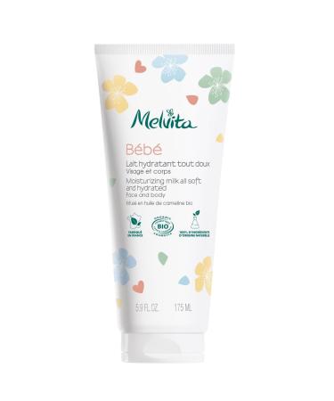 Melvita Lait hydratant bio doux pour b b s formule l g re et naturelle p n tre rapidement hydrate durablement test dermatologiquement id al pour peaux sensibles - 200 ml Gamme Soin Bebe