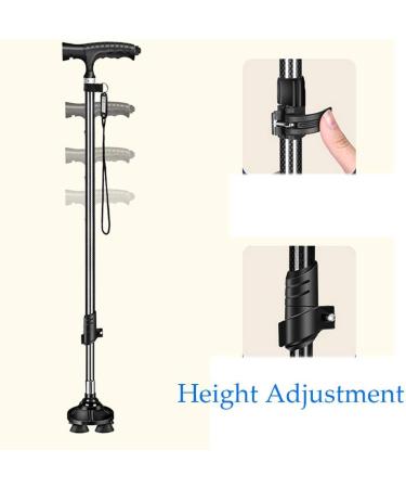 Non-Folding Right Handed Walking Stick with LED Light Lightweight with 2 Non-slip bases Walking Crutch Selfless dedication - Buy Online on GoSupps.com